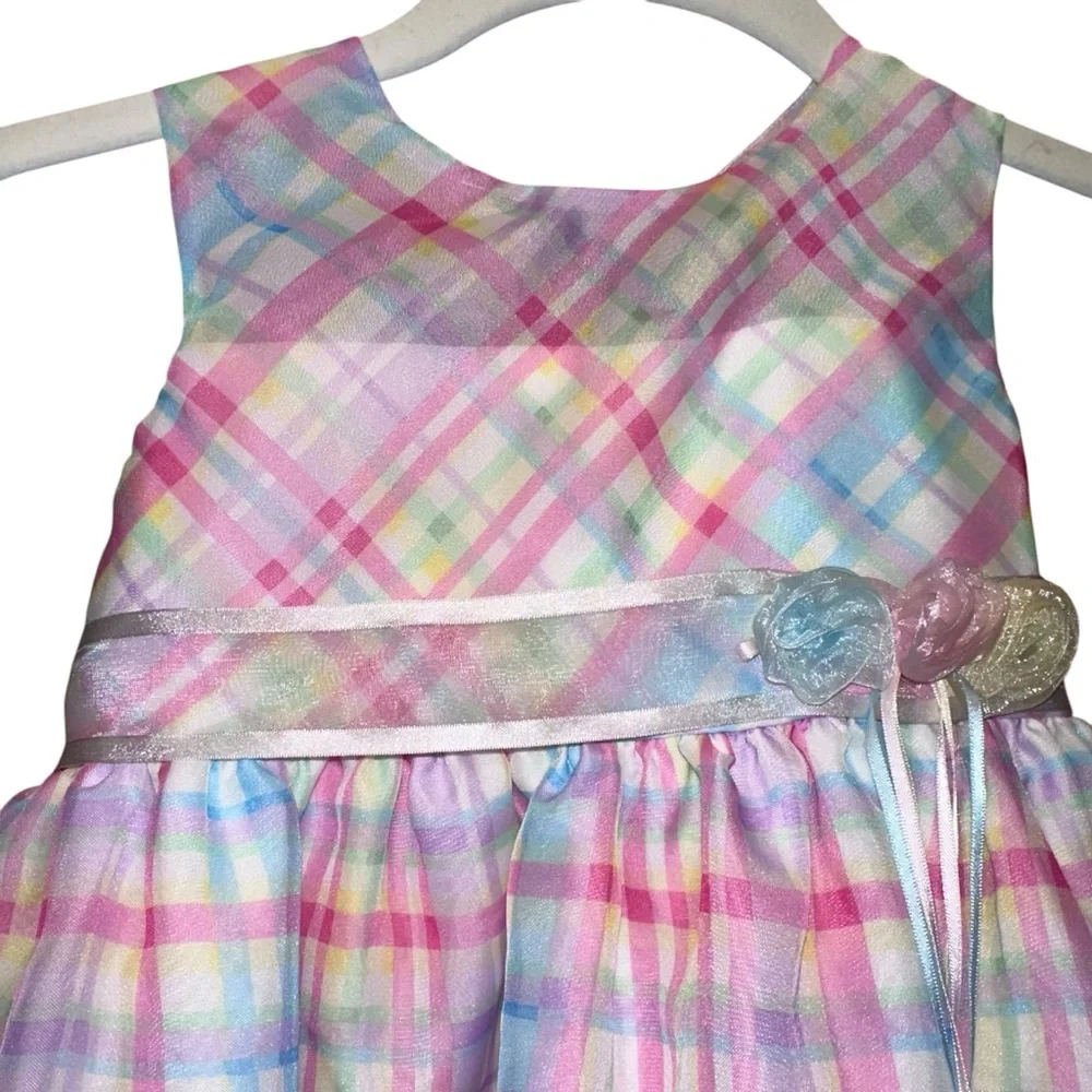 La Princess girls 3T Colorful Plaid‎ pastel Sleeveless dress